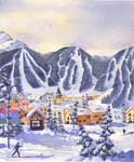 Sun Peaks 2002 Official Poster commission Kendra Smith KendraArt original