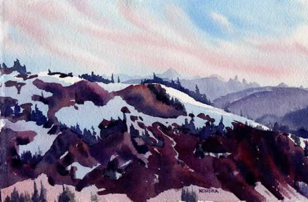 WHIS40 Whistler 40 7x11 Ridge Sunset by Kendra Dixson