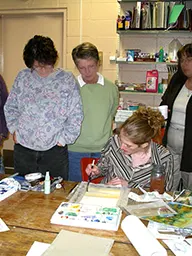 Kendra teaching a watercolour workshop